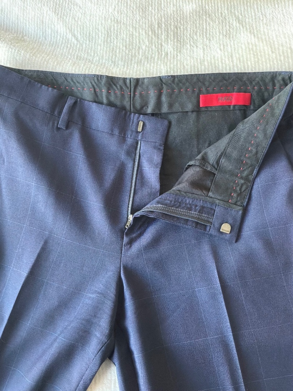 HUGO BOSS Men’s Dress Pants Suir Trousers Grey Wool Size 50/34R